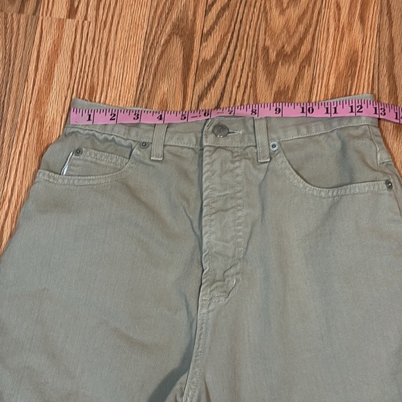 Bongo 90s High Rise Tan Jean Shorts, khaki denim, 9 - Picture 9 of 10